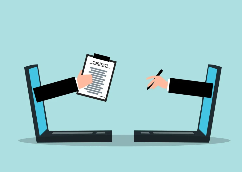 fax contract document being sent digitally